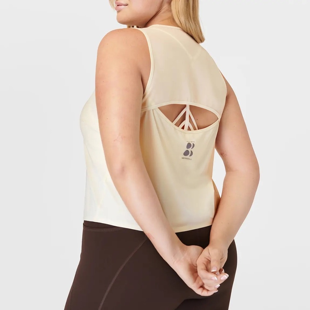 Sweaty Betty x Merrell US Sz 10 Ascend Swifty Workout Tank Sabi Cream NEW